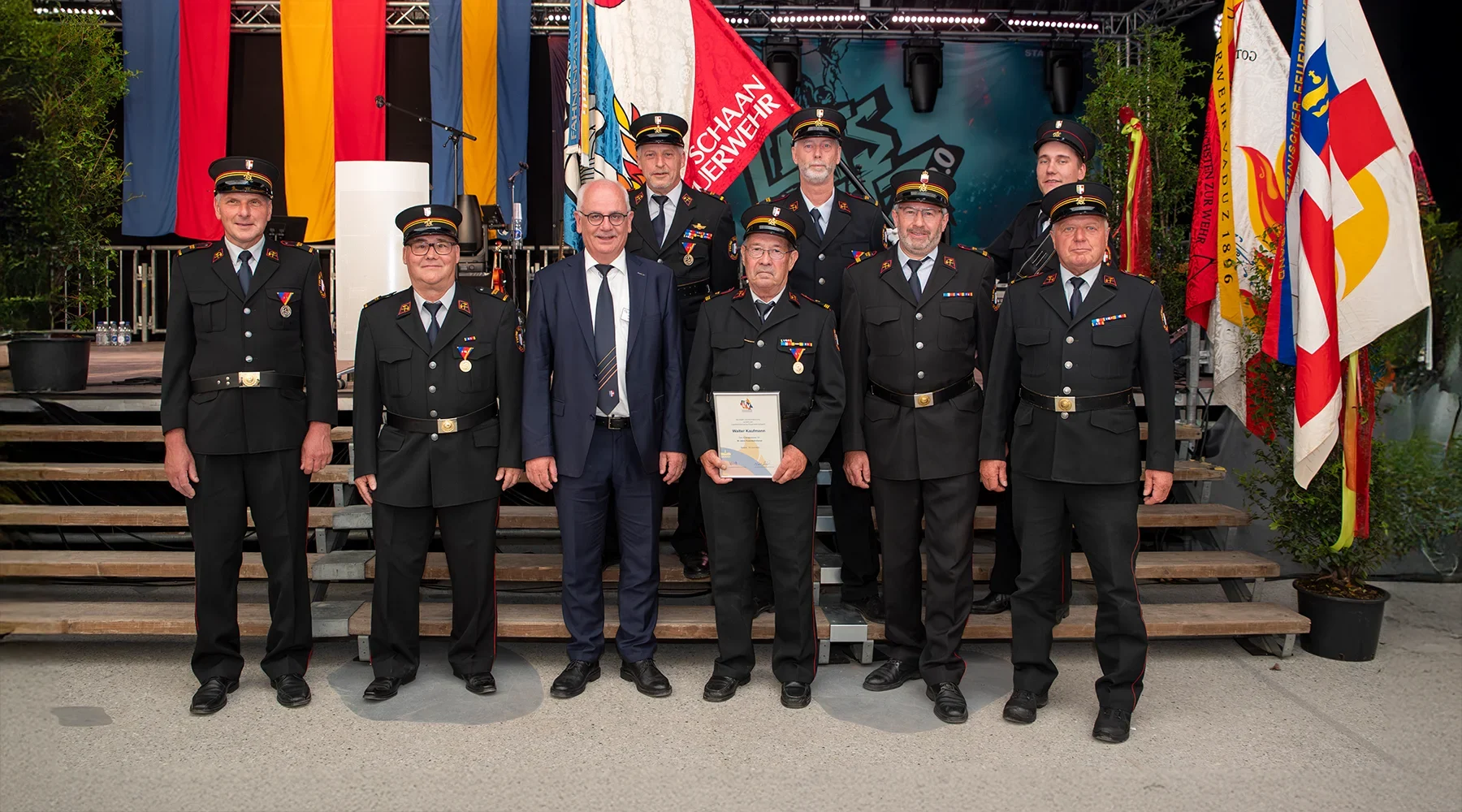 Freiwillige Feuerwehr Schaan Vereinsaktivitaet Ehrung Jubilare